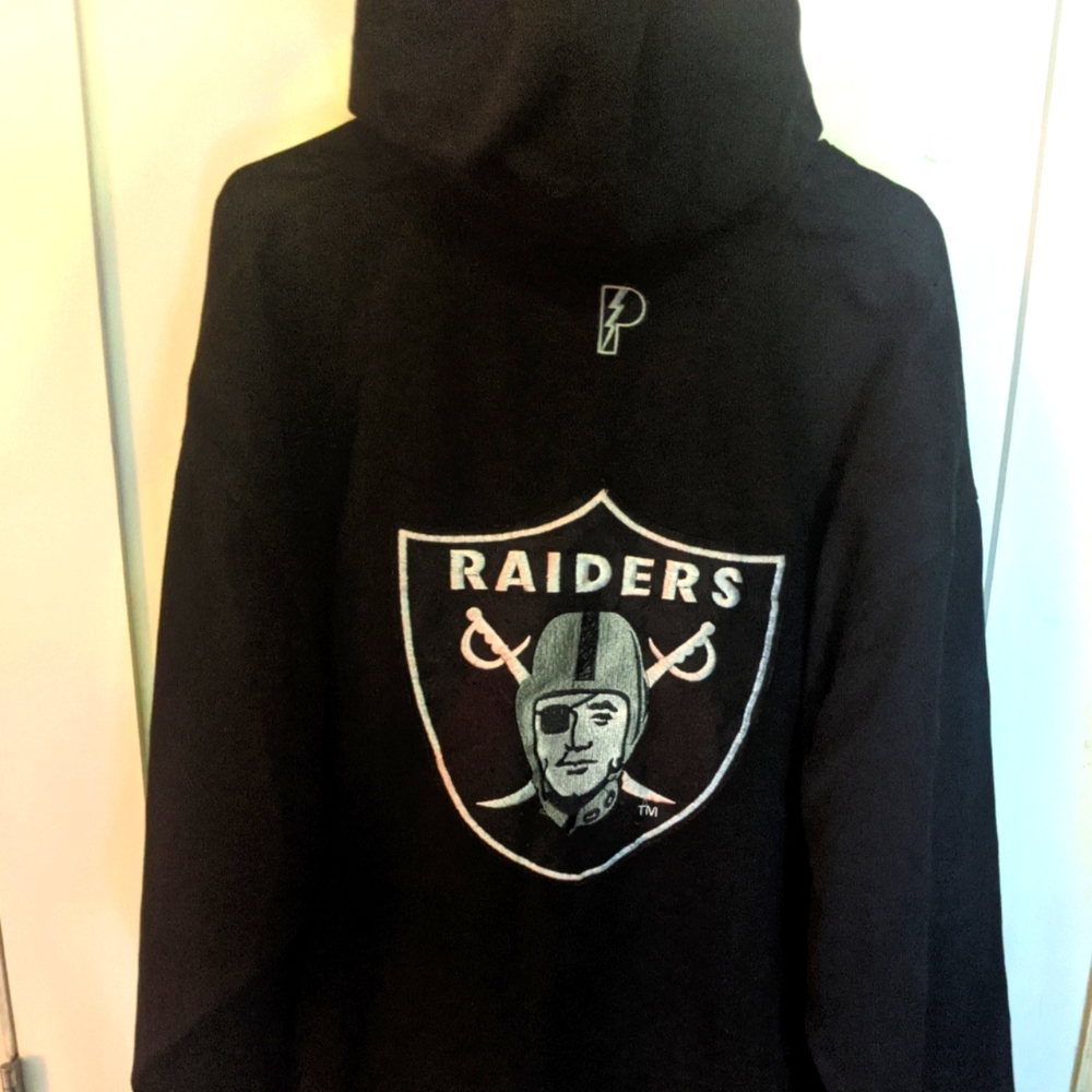 Vintage 90s Pro Player Oakland LA raiders coat jacket size L fits big